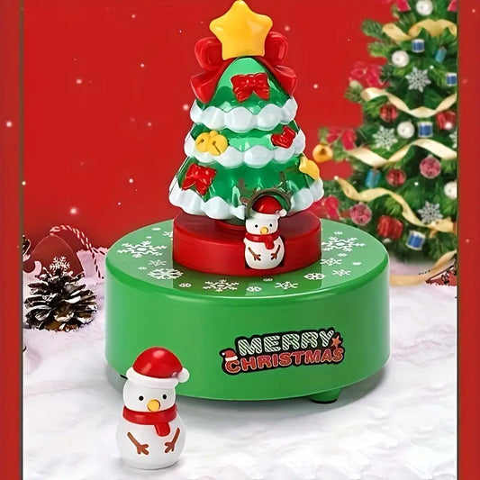 Rotating Snowman Christmas Tree Music Box