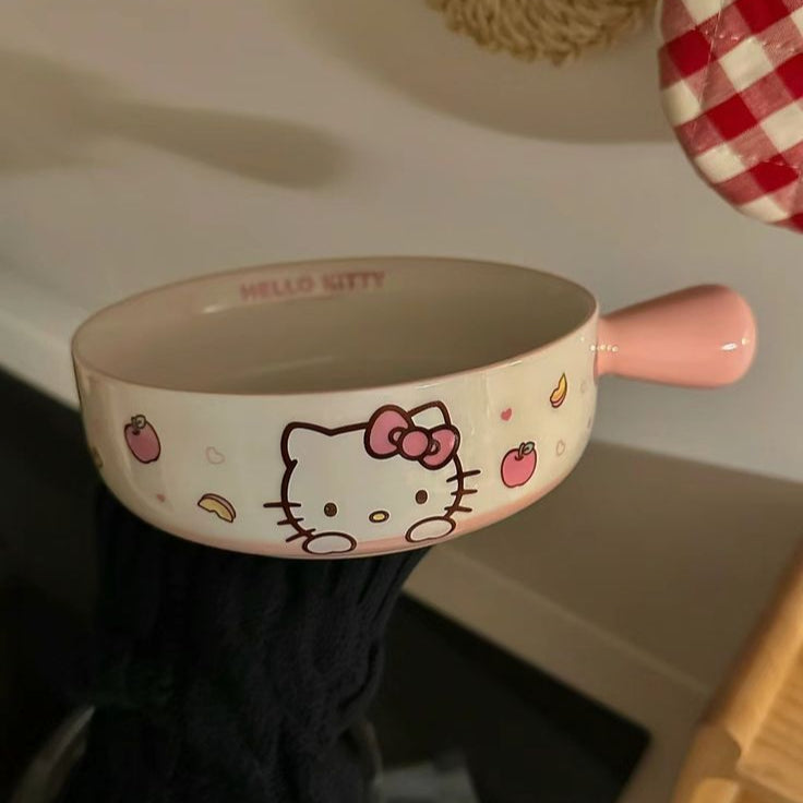 Sanrio Hello Kitty Ceramic Soup Bowl with Handle