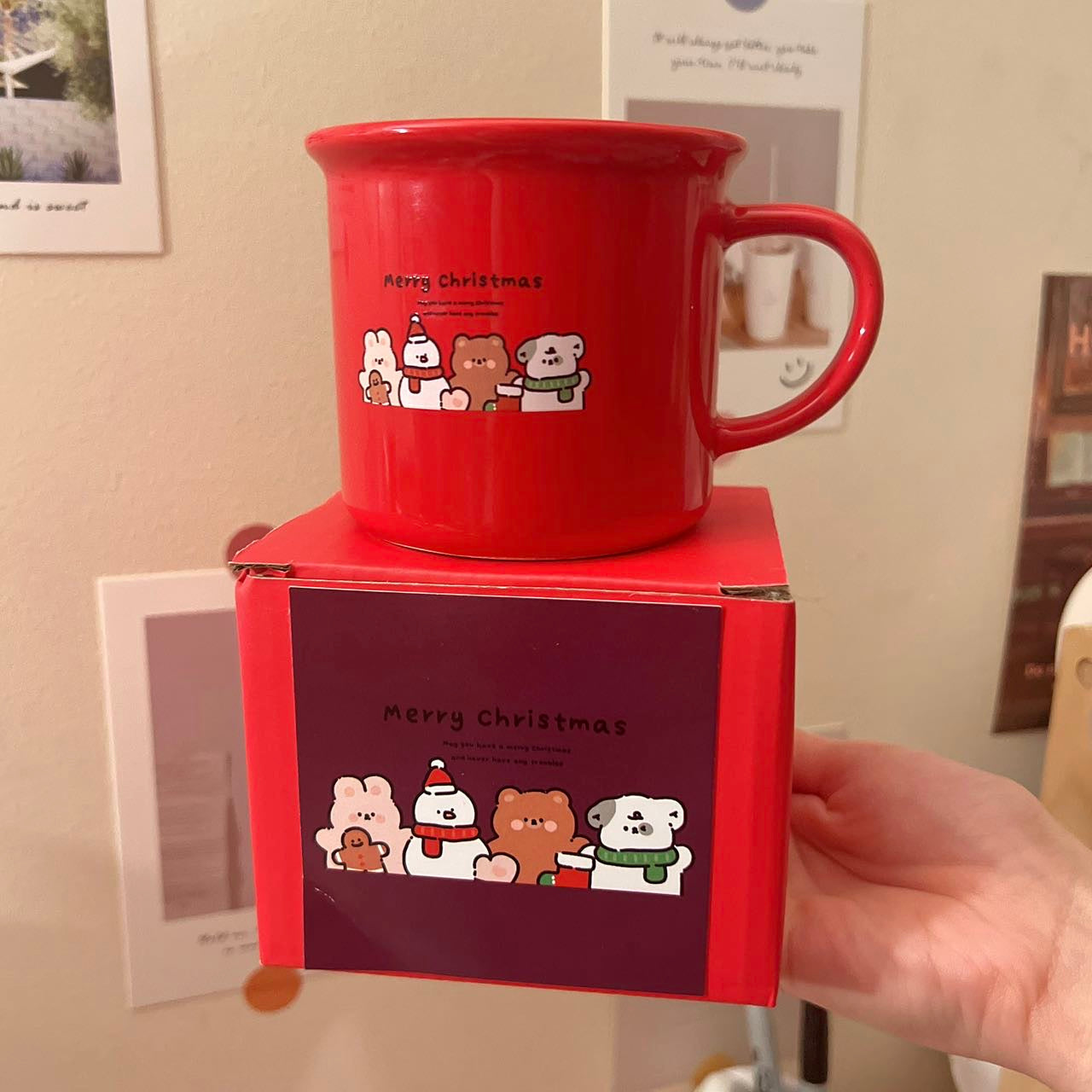 Merry Christmas Ceramic Mug - Red