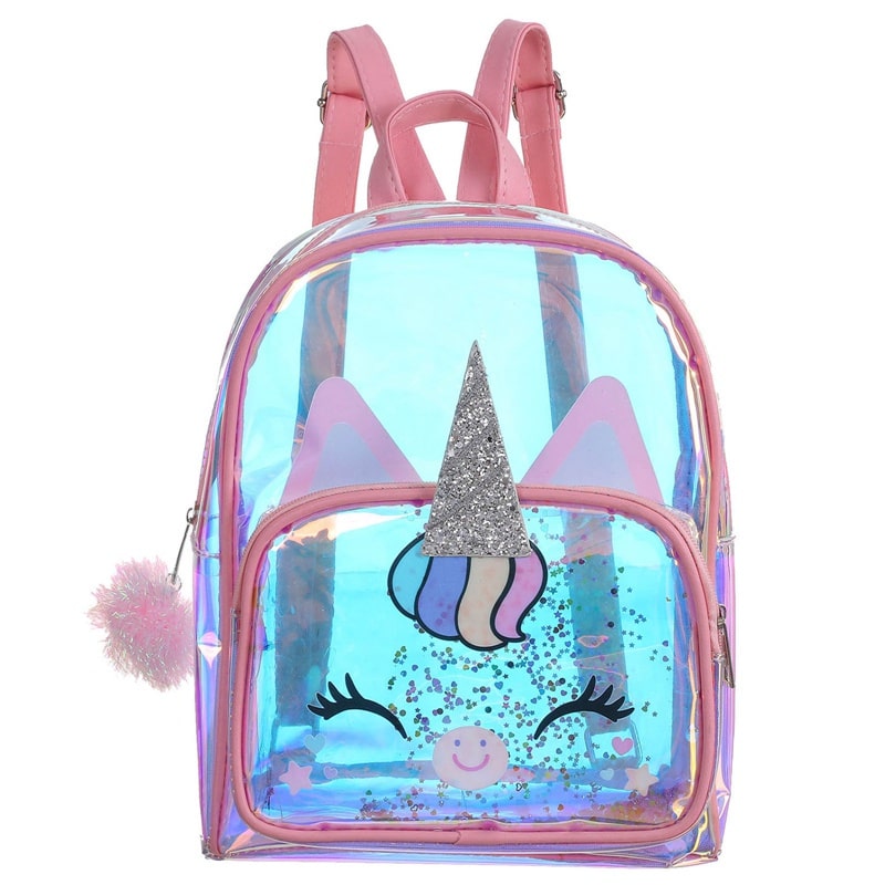 Holographic Unicorn Transparent Back Bag