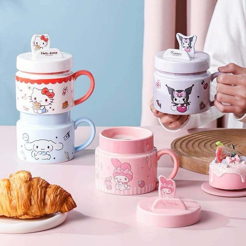 Sanrio Ceramic Mug Set with Lids