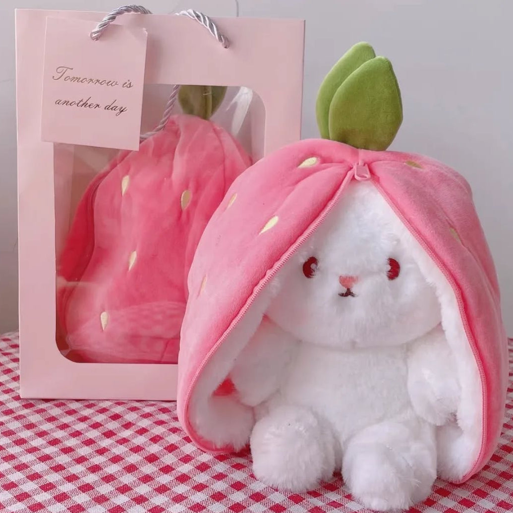Kawaii Strawberry Bunny Plush Toy - Small