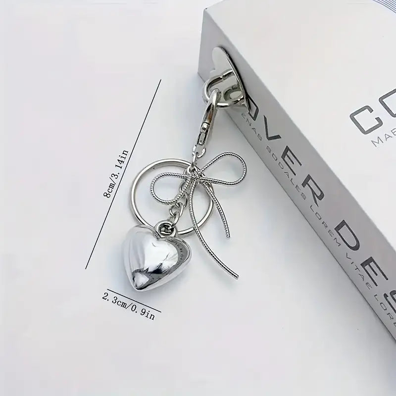 Bowknot Heart Pendant Keychain