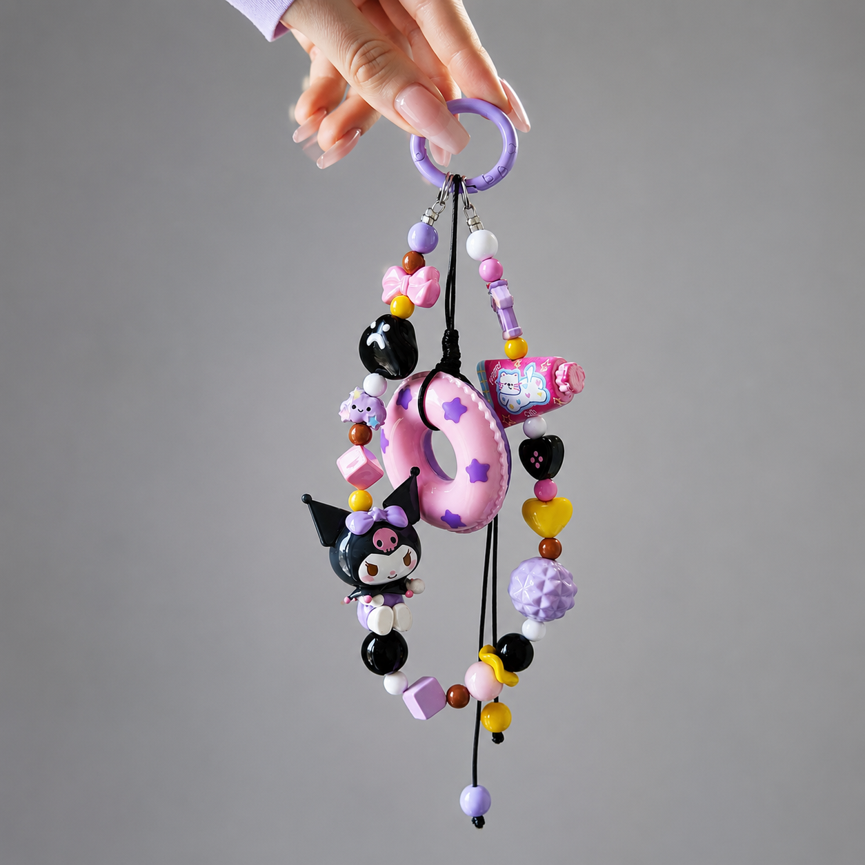 Sanrio Kuromi Toptoy Happy Summertime Swim Float Handmade Charm Key/Phone Chain - Official Charm