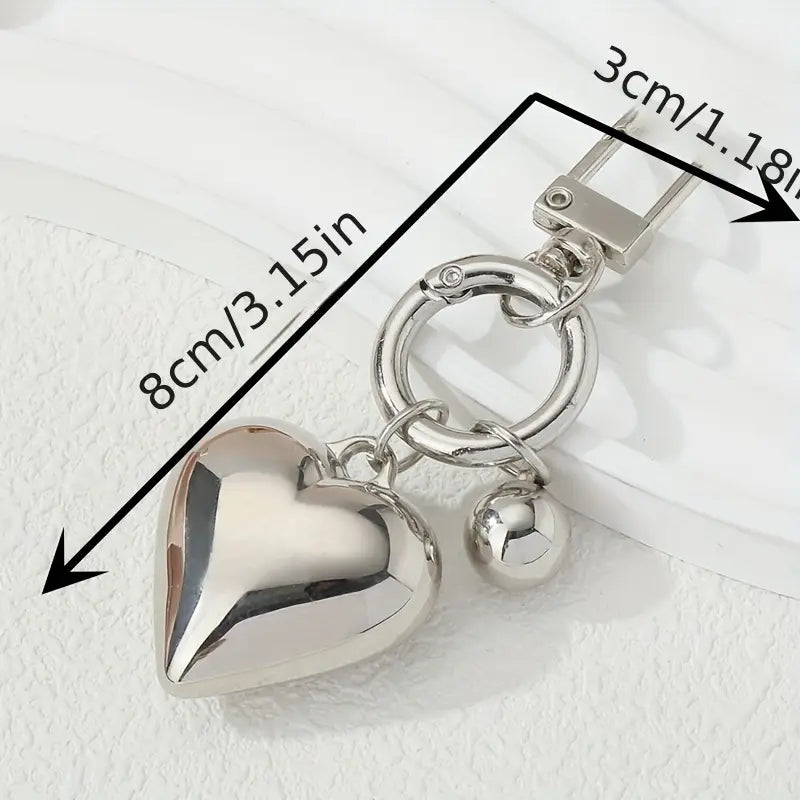 Silver Heart Bell Charm