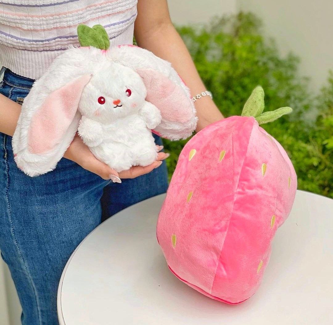Kawaii Strawberry Bunny Plush Toy - Small