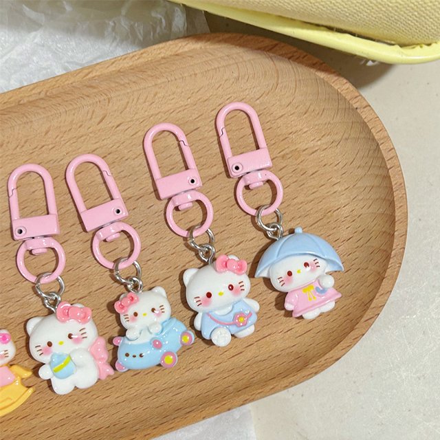 Kawaii Sanrio Hello Kitty Resin Pendant Keychain