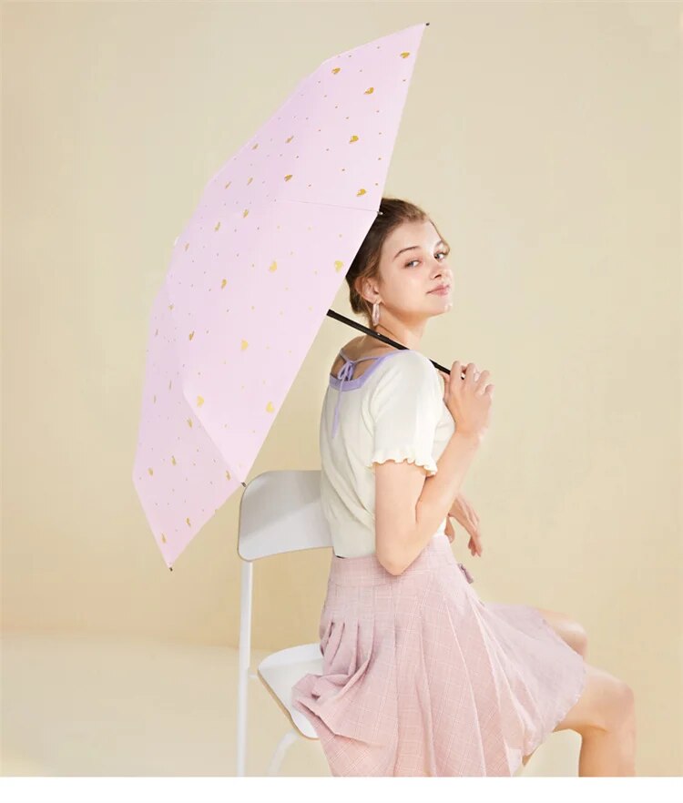 Aesthetic Portable Heart Umbrella