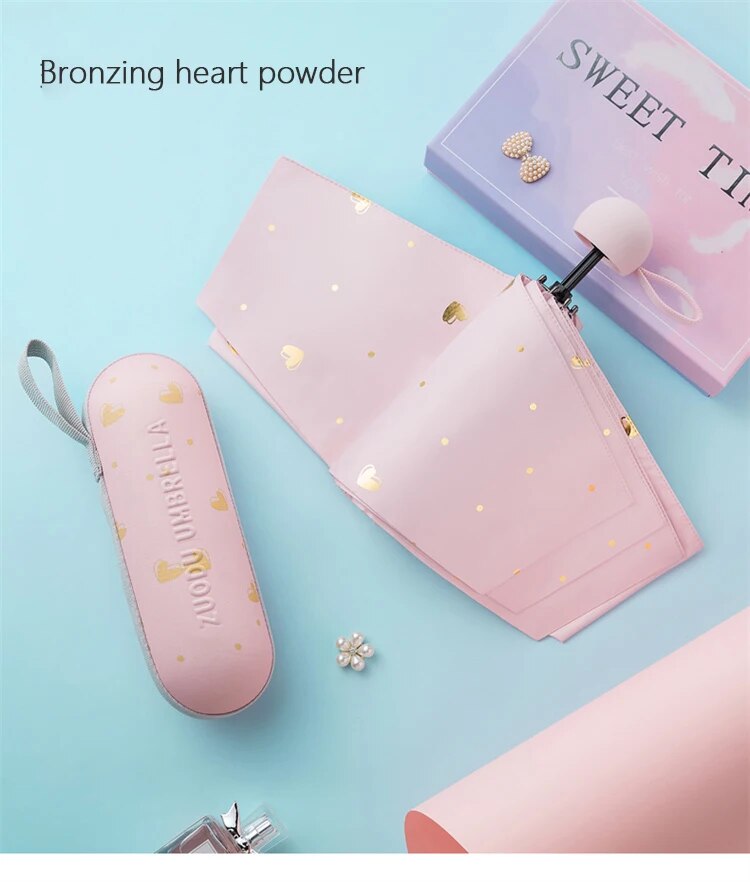 Aesthetic Portable Heart Umbrella