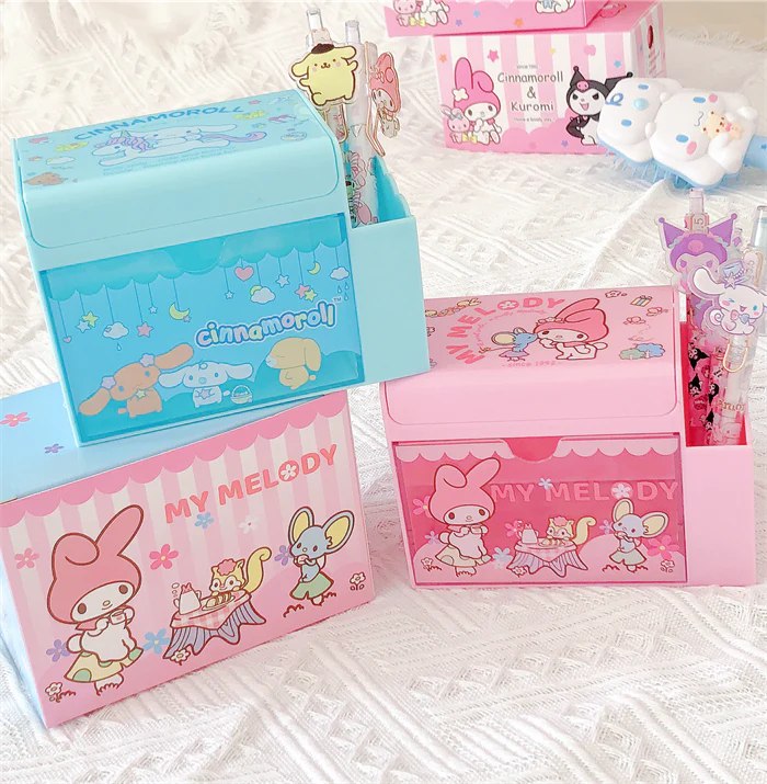 Cinnamoroll My Melody Inspired Mini Organization Storage Box and Pen Holder