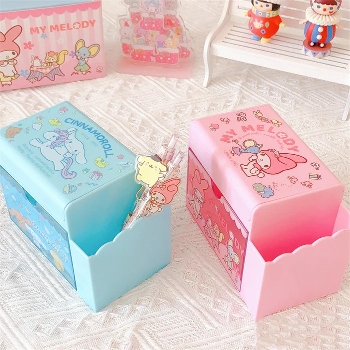 Cinnamoroll My Melody Inspired Mini Organization Storage Box and Pen Holder