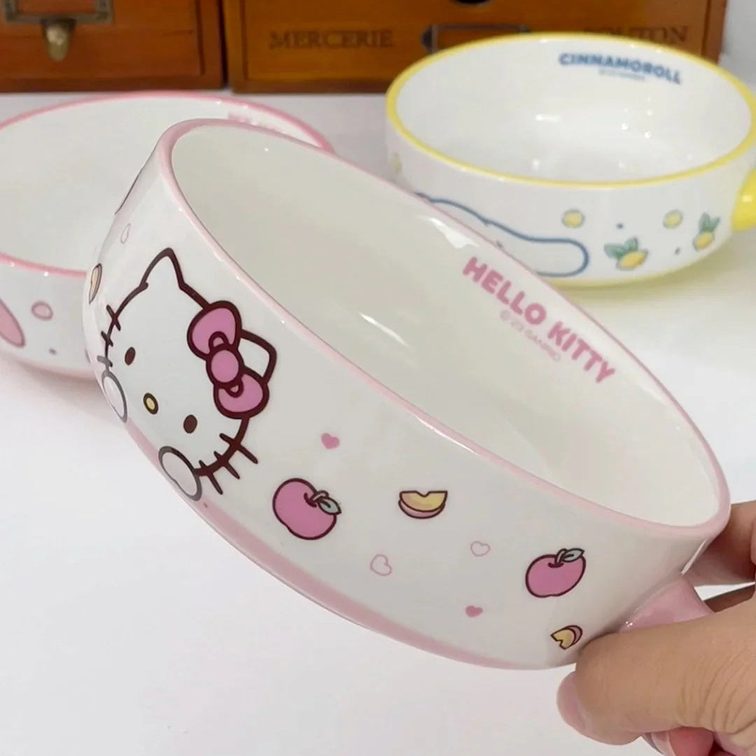 Sanrio Hello Kitty Ceramic Soup Bowl with Handle