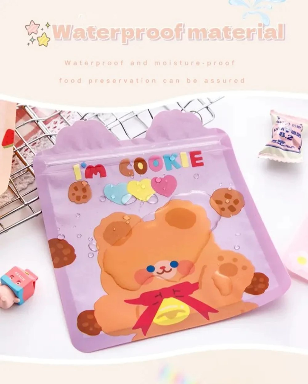 Kawaii Ziplock waterproof material – Set Of 2 Pcs
