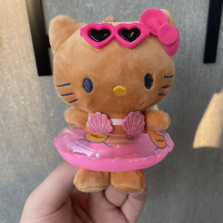 Sanrio Hello Kitty Swimming Ring Plush Keychain - Official