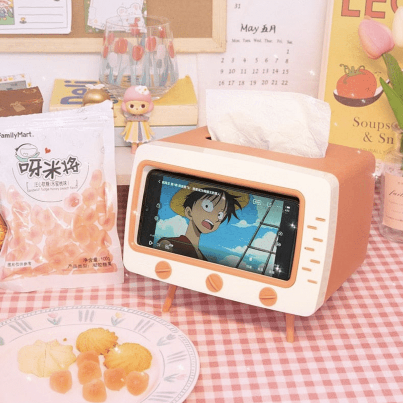 Kawaii TV Tissue Box Phone Holder