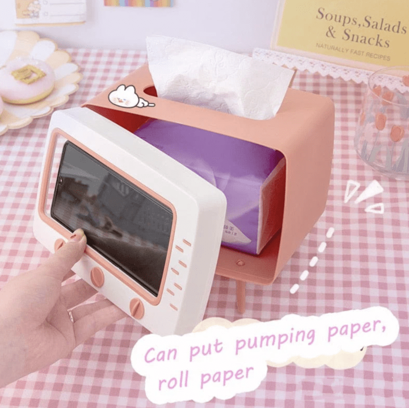 Kawaii TV Tissue Box Phone Holder