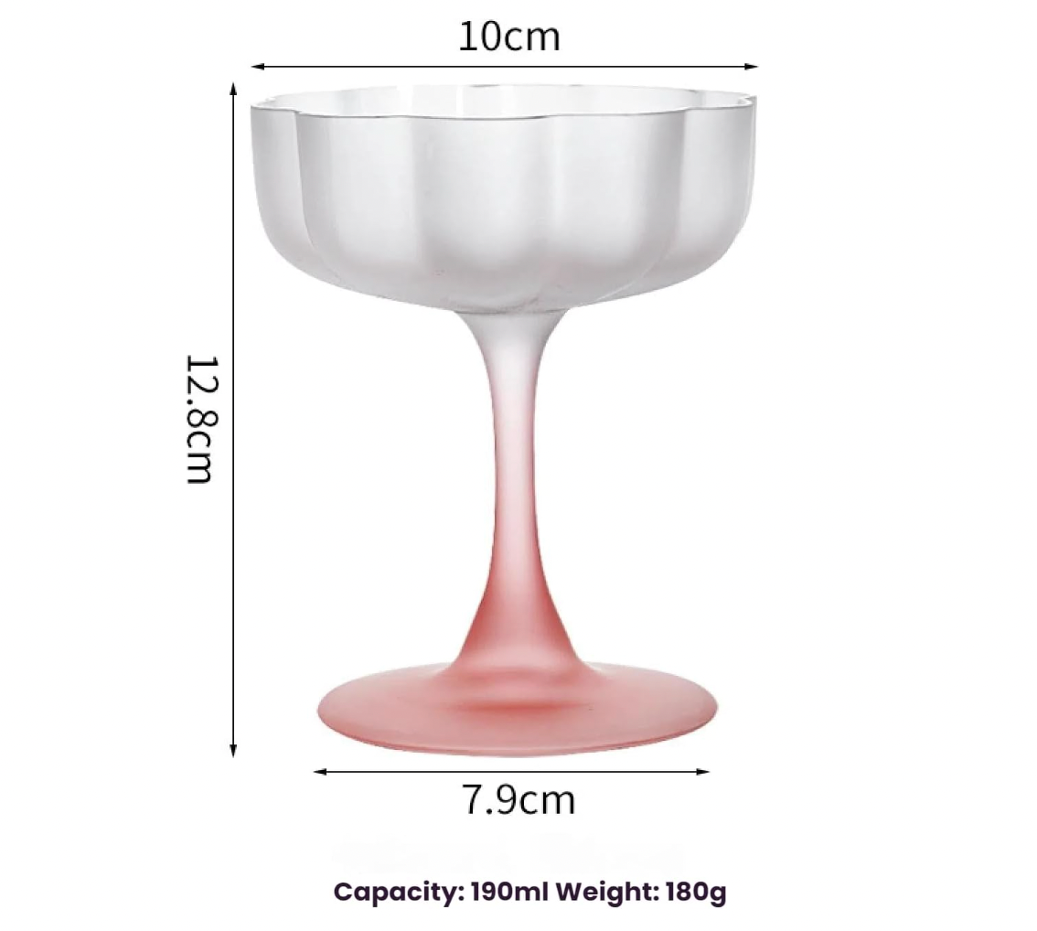 Frosted Pink Icecream Glass Cup