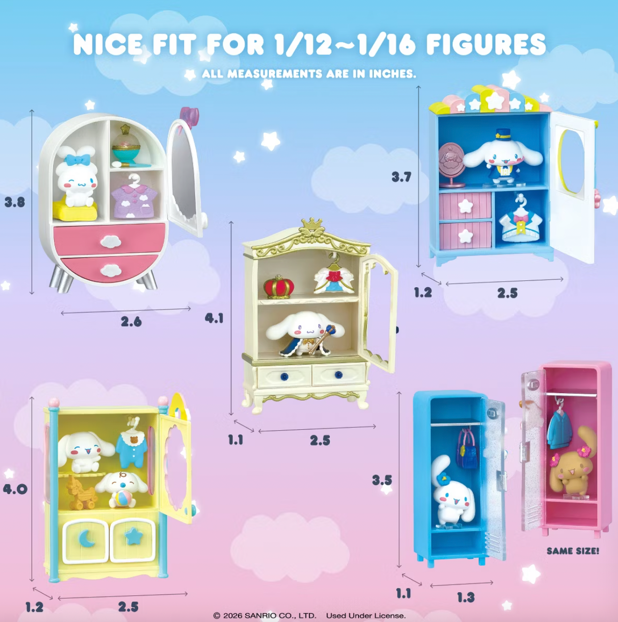 Hello Kitty And Friends Blind Box Mini Figures (Cinnamoroll Secret Closet)
