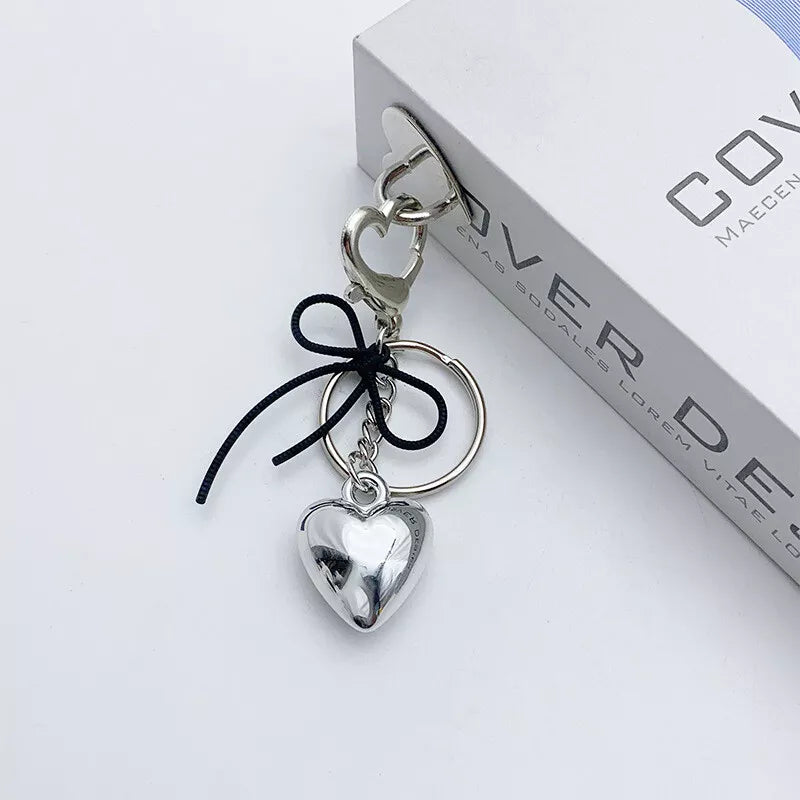 Bowknot Heart Pendant Keychain