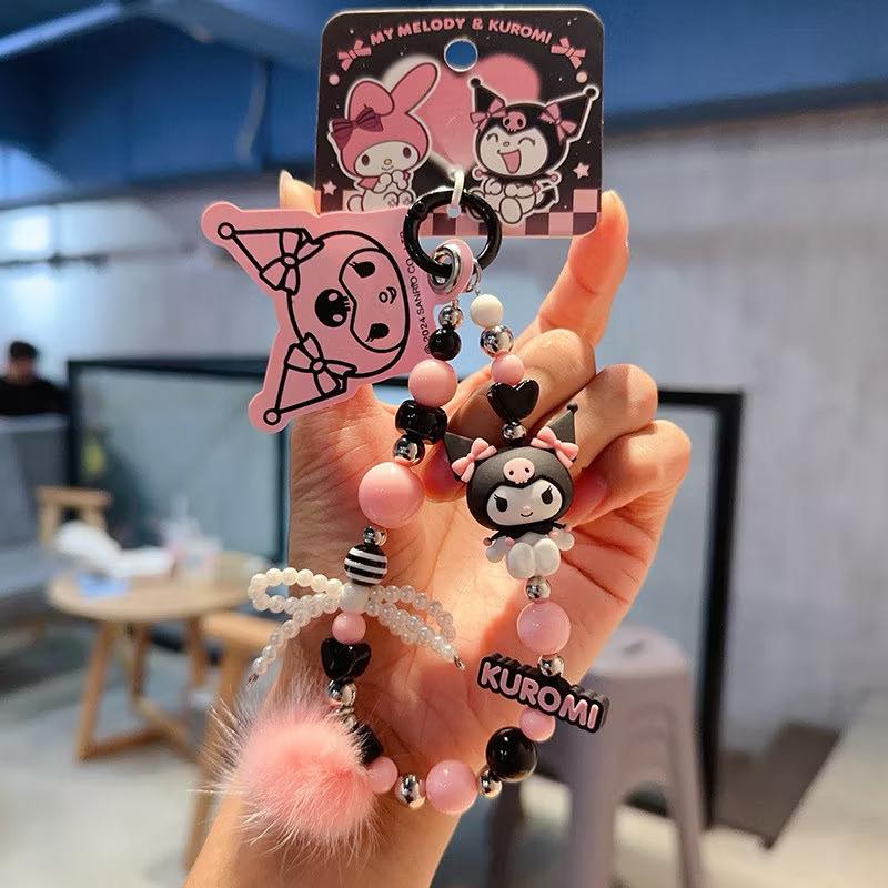 Sanrio Keychain Charm Beaded Phone Pendant - Official