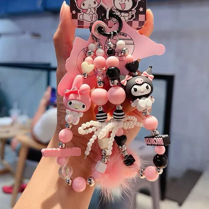 Sanrio Keychain Charm Beaded Phone Pendant - Official