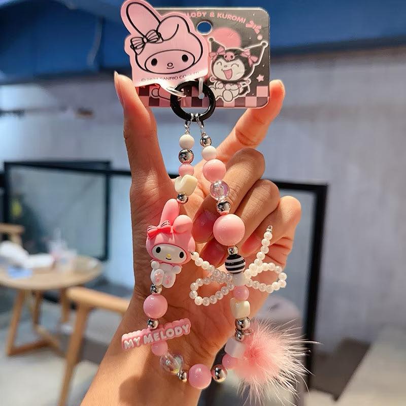 Sanrio Keychain Charm Beaded Phone Pendant - Official