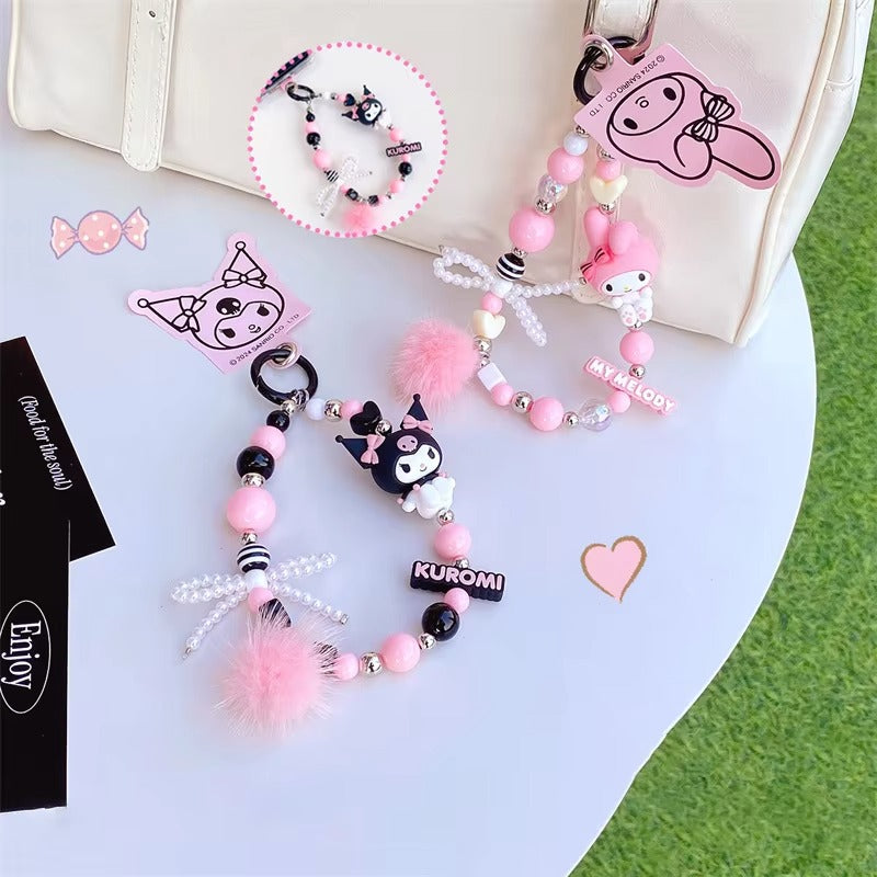 Sanrio Keychain Charm Beaded Phone Pendant - Official