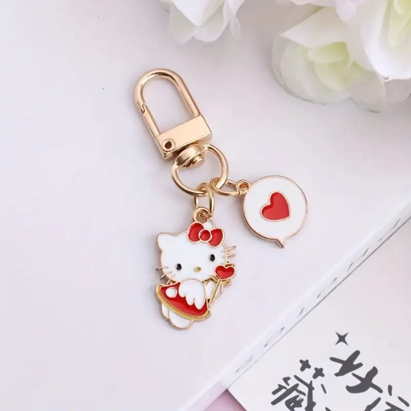 Kawaii Cartoon Kitty Metal Keychain