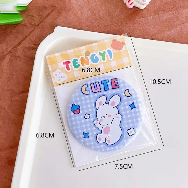 kawaii Cartoon Pattern Round Mirror
