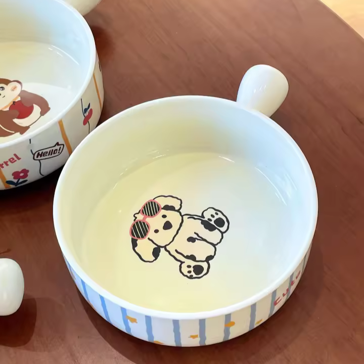 Kawaii Bear & Puppy Breakfast Bowl
