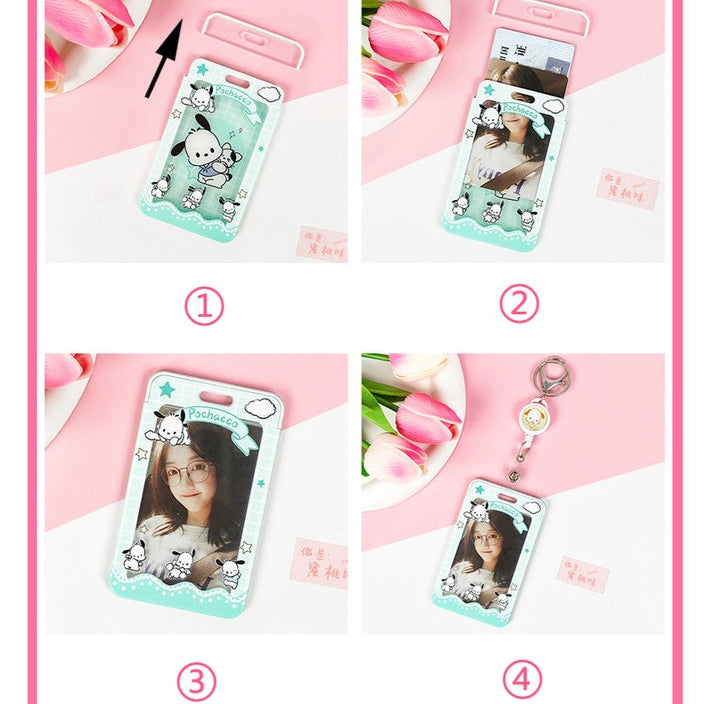 Kawaii Sanrio ID & Photo Card Holders with Bell Keychains