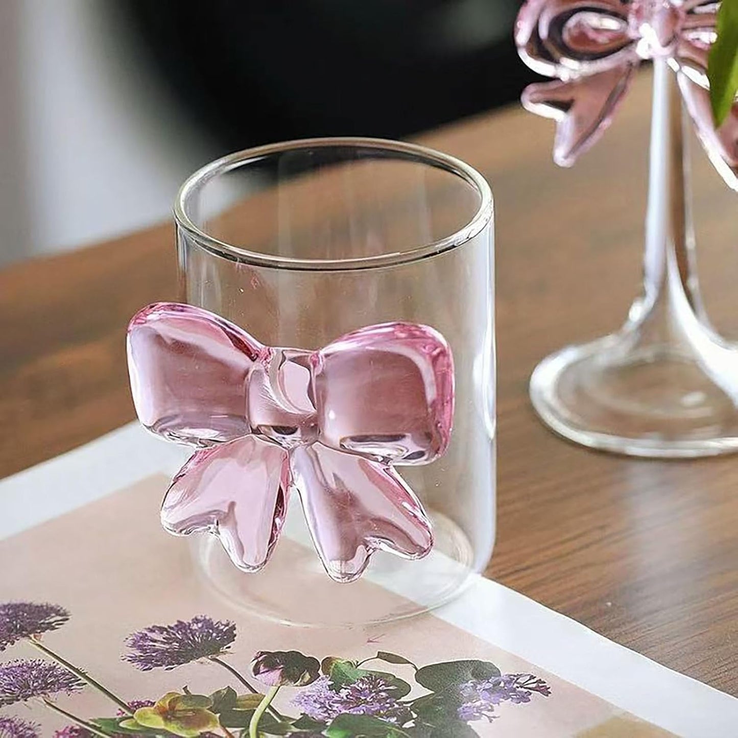 Pink Bow Glassware