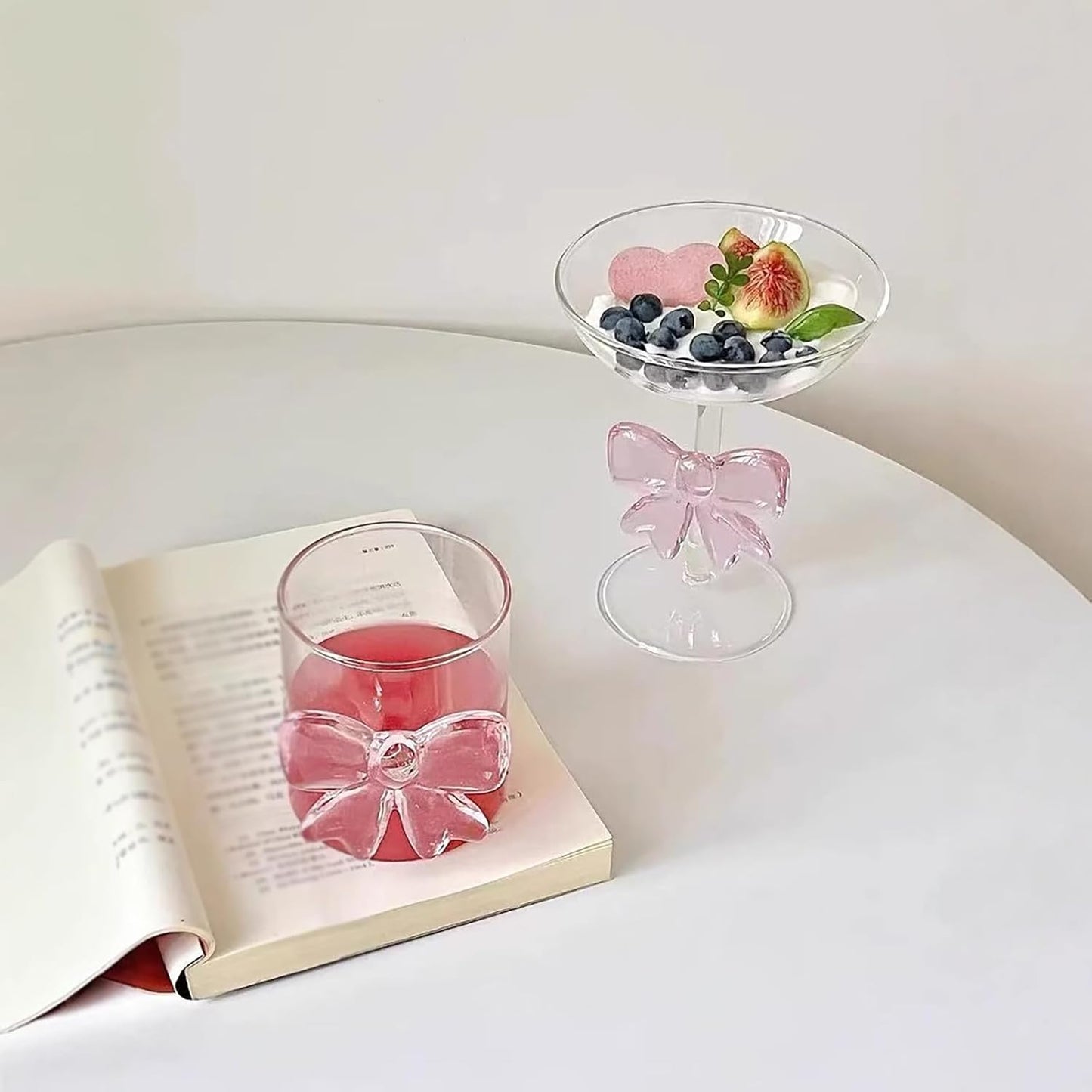 Pink Bow Glassware