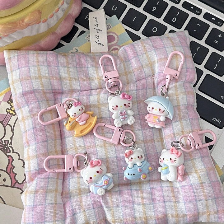 Kawaii Sanrio Hello Kitty Resin Pendant Keychain