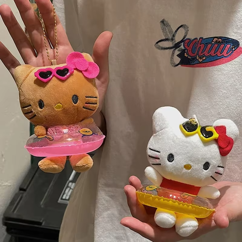 Sanrio Hello Kitty Swimming Ring Plush Keychain - Official