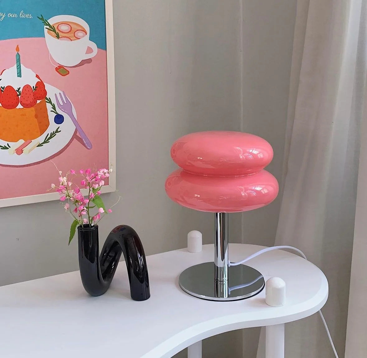 Korean Nordic Macaron Glass Table Lamp - Classic