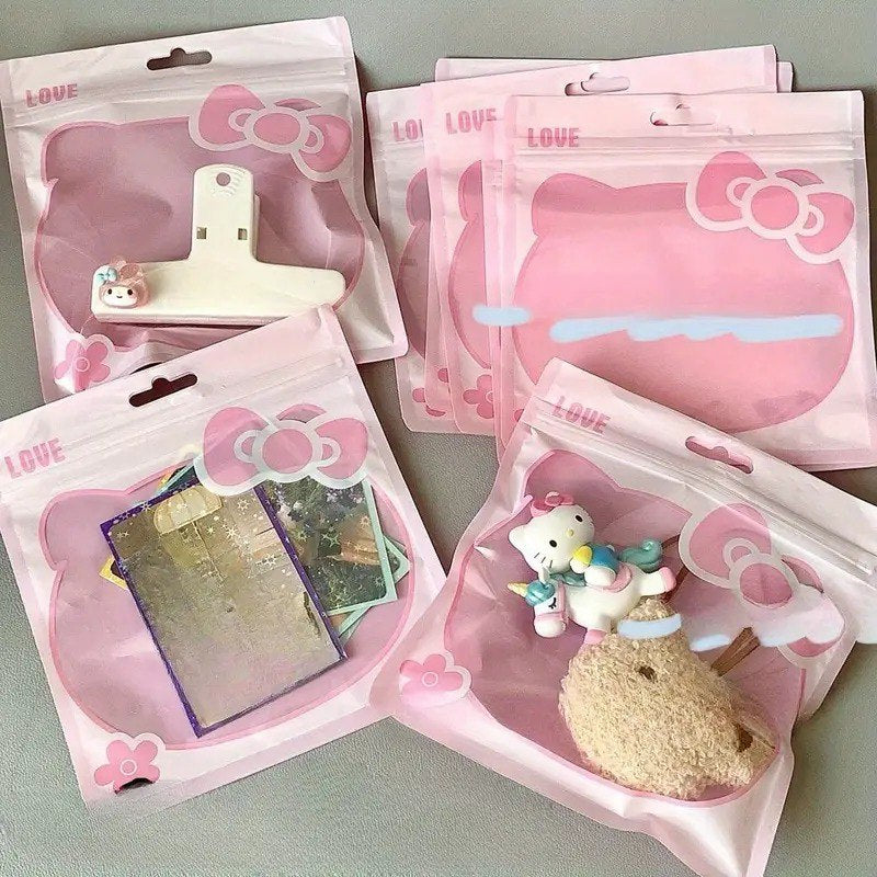 Hello Kitty Theme Zip Lock Storage Bag - Set Of 2