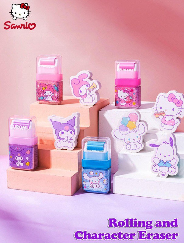 Sanrio Roller and Character Eraser Set
