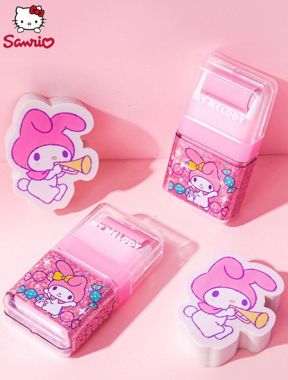 Sanrio Roller and Character Eraser Set