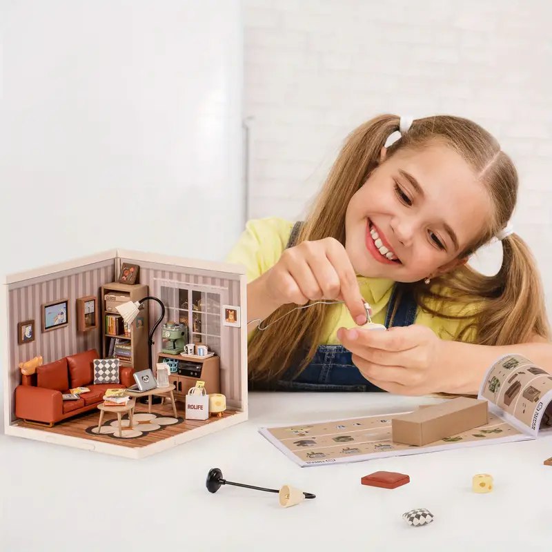 Cozy Living Room Miniature DIY Dollhouse