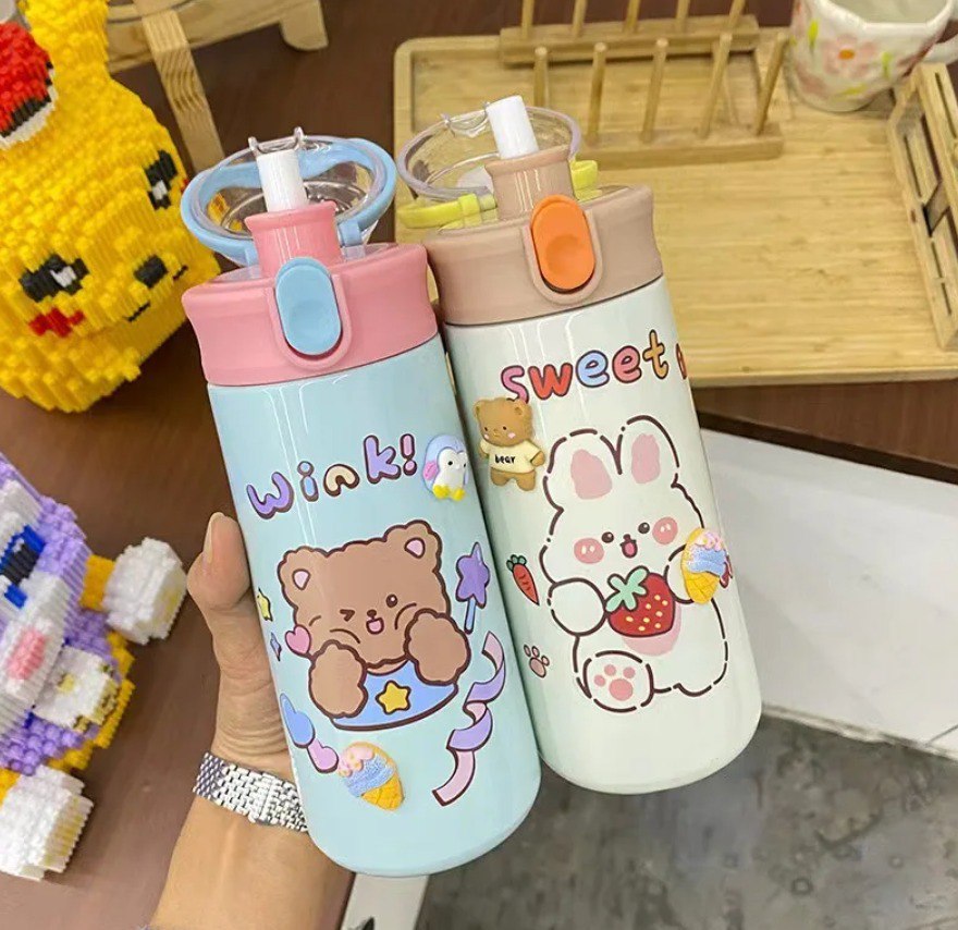 Kawaii Water Bottle – Blue -480ml