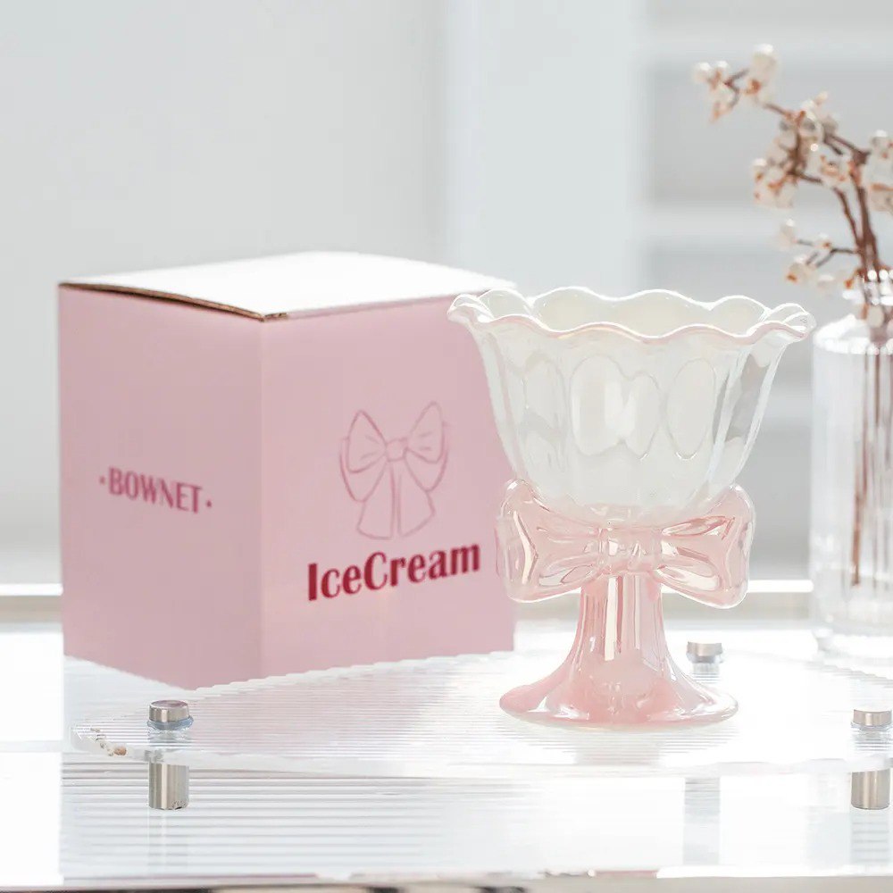 Creative Bow Ice Cream Mug - Pink