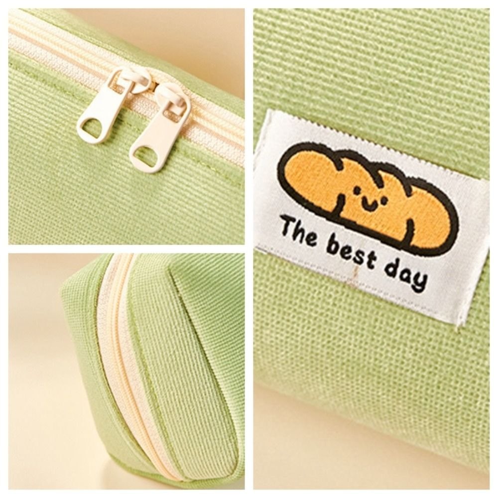 Corduroy Large Capacity Pencil Pouch - Yellow