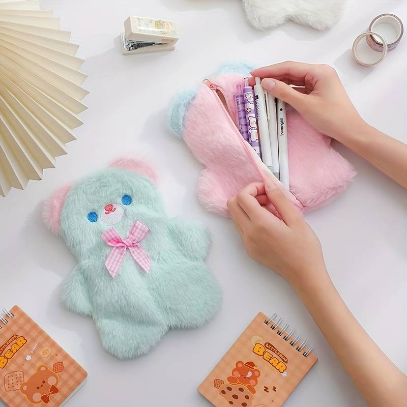 Kawaii Bear Plush Zippered Pouch