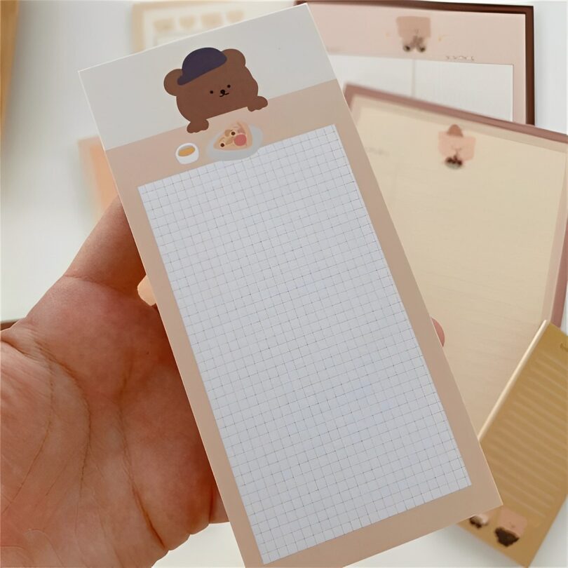 Cute Cartoon Bear Memo Notes