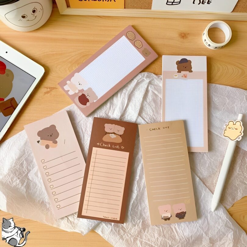 Cute Cartoon Bear Memo Notes