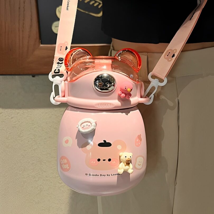 Kawaii Bear Stainless Steel Sipper Bottle