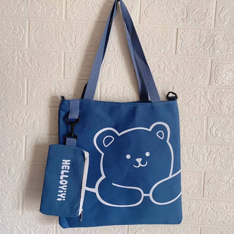 Kawaii Bear Canvas Cotton Tote Bag