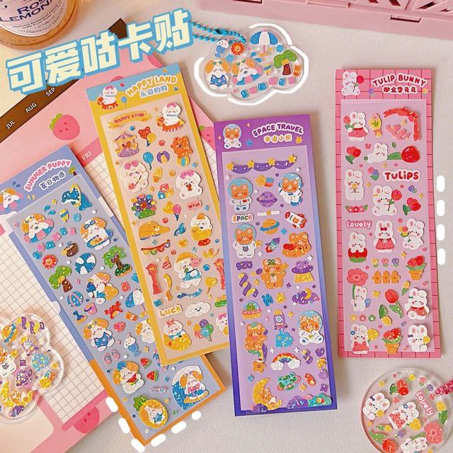 Kawaii Cartoon Laser Shining PVC Stickers