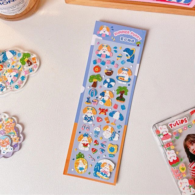 Kawaii Cartoon Laser Shining PVC Stickers